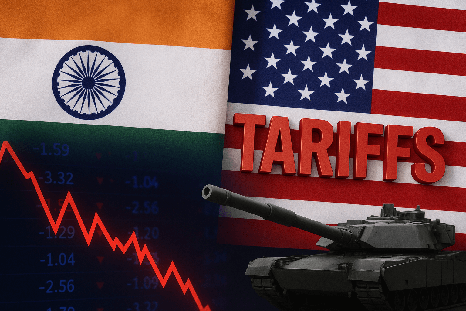 India pushes back after sudden U.S. tariffs — defence purchases paused, markets jitter